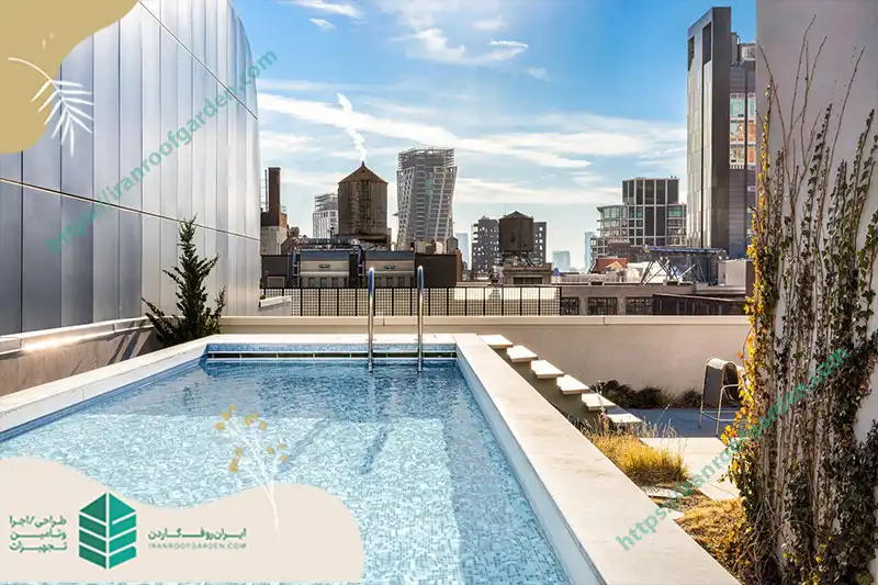 نکات مهم در طراحی و اجرای روف گاردن با استخر
