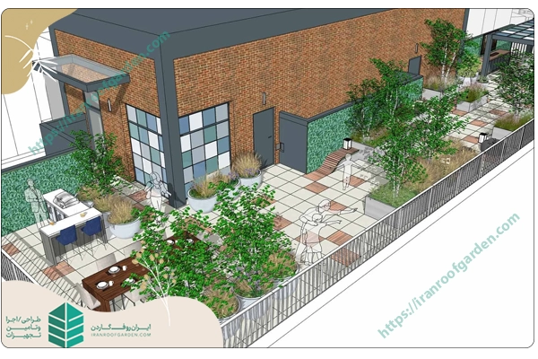 تعرفه طراحی روف گاردن