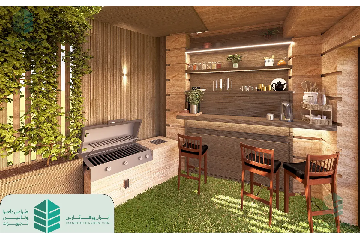 طراحی باربیکیو روف گاردن
