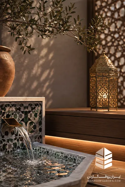 توجه به جزئیات در طراحی روف گاردن مراکشی