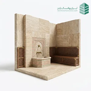سنگ طبیعی و متریال های معدنی از عناصر روف گاردن به سبک مراکشی