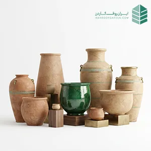 گلدان های سفالی وسرامیکی از عناصر روف گاردن مراکشی