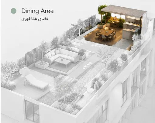 غذاخوری در روف گاردن مدرن
